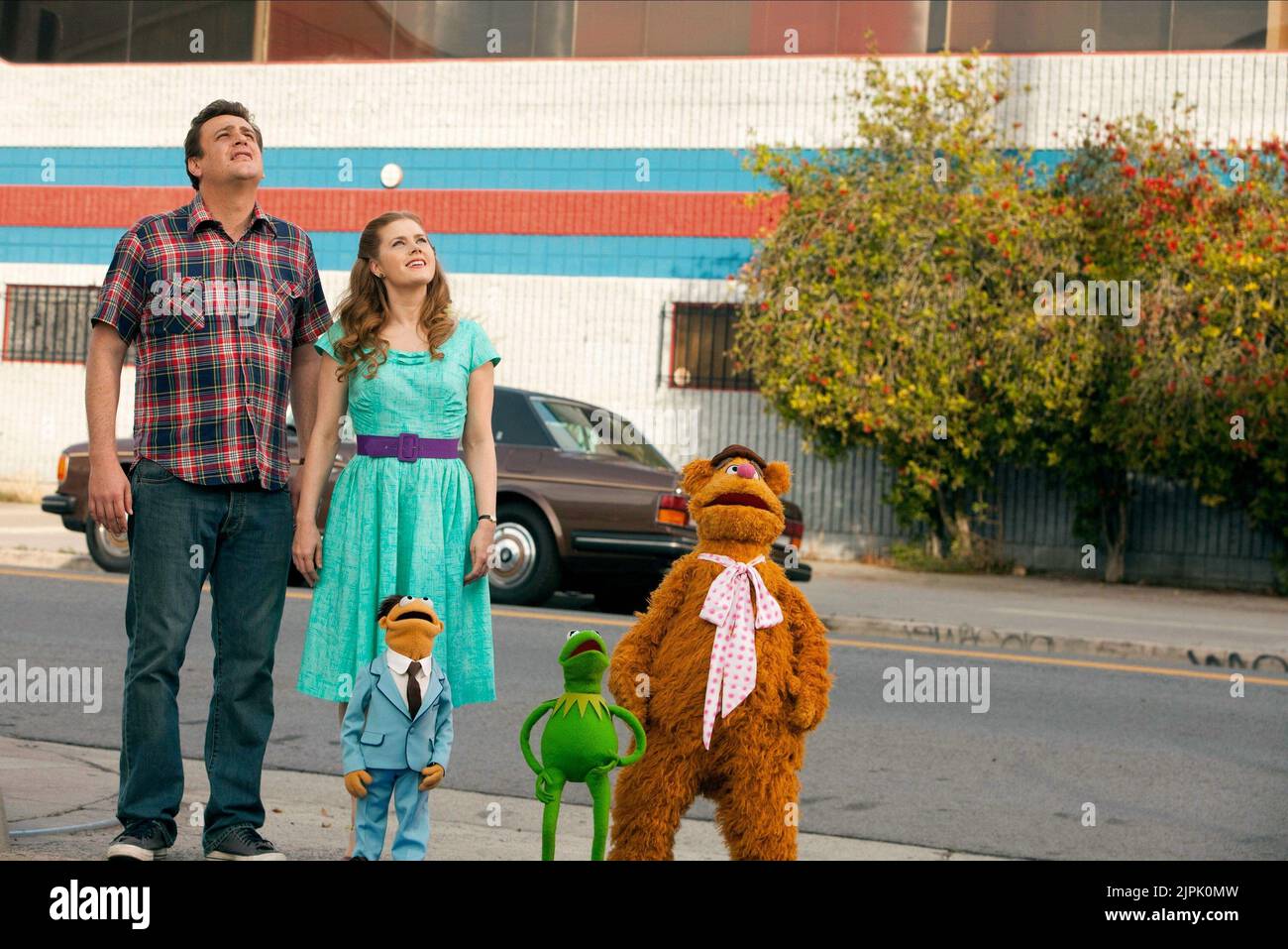 Jason Segel Amy Adams Kermit Fozzie Bear The Muppets 2011 Stock