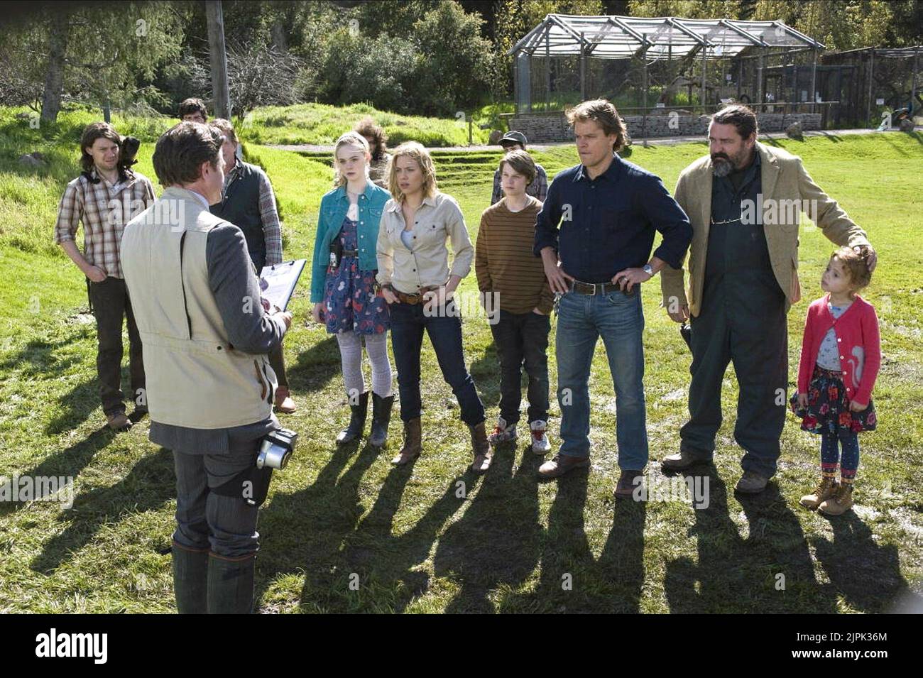 PATRICK FUGIT, ELLE FANNING, SCARLETT JOHANSSON, COLIN FORD, MATT DAMON, ANGUS MACFADYEN, MAGGIE ELIZABETH JONES, WE BOUGHT A ZOO, 2011 Stock Photo