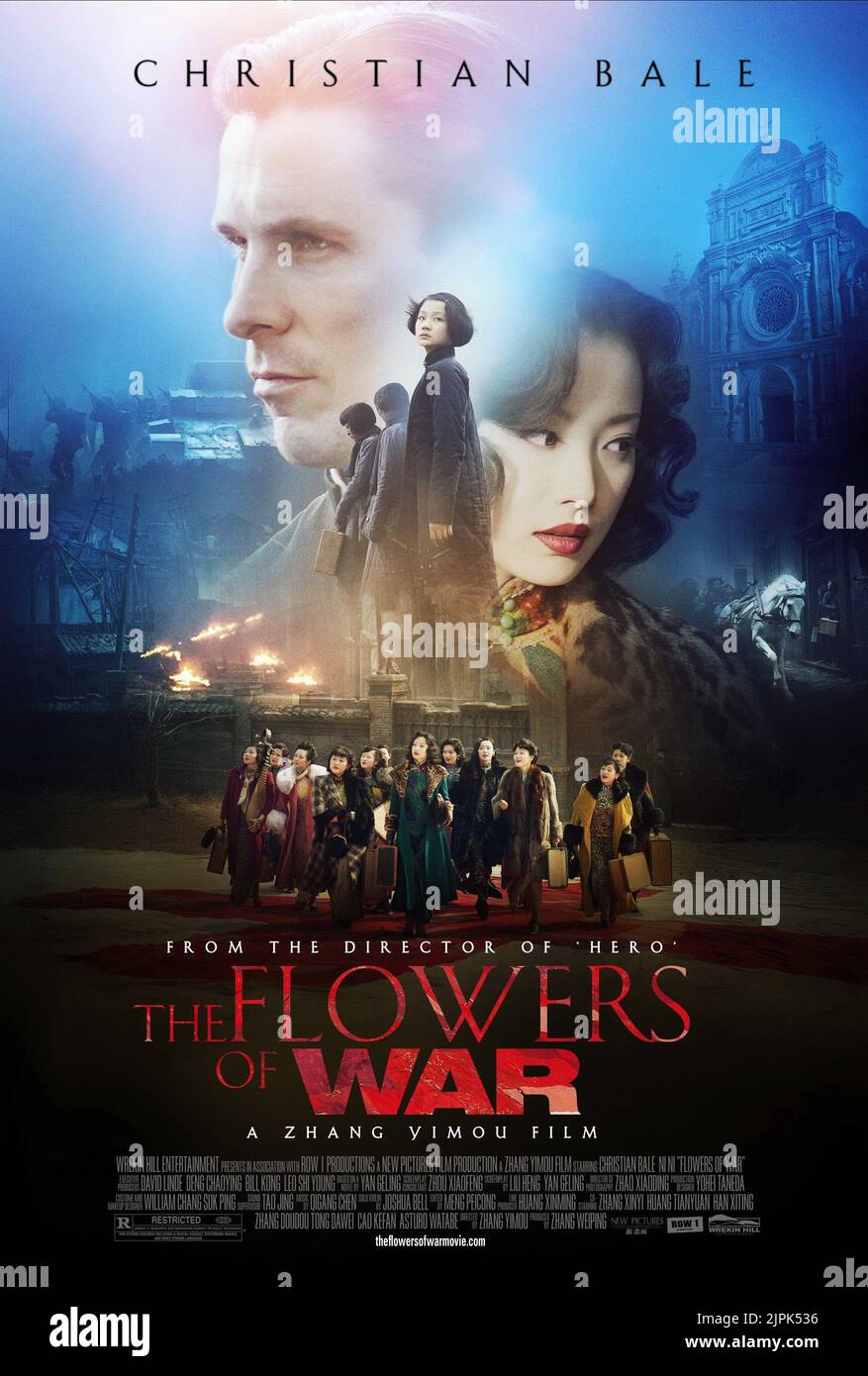 CHRISTIAN BALE, XINYI ZHANG, NI NI POSTER, THE FLOWERS OF WAR, 2011 Stock Photo Alamy