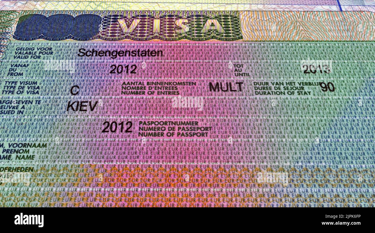 Schengen visa for ukrainian citizen, business travel document, europe
