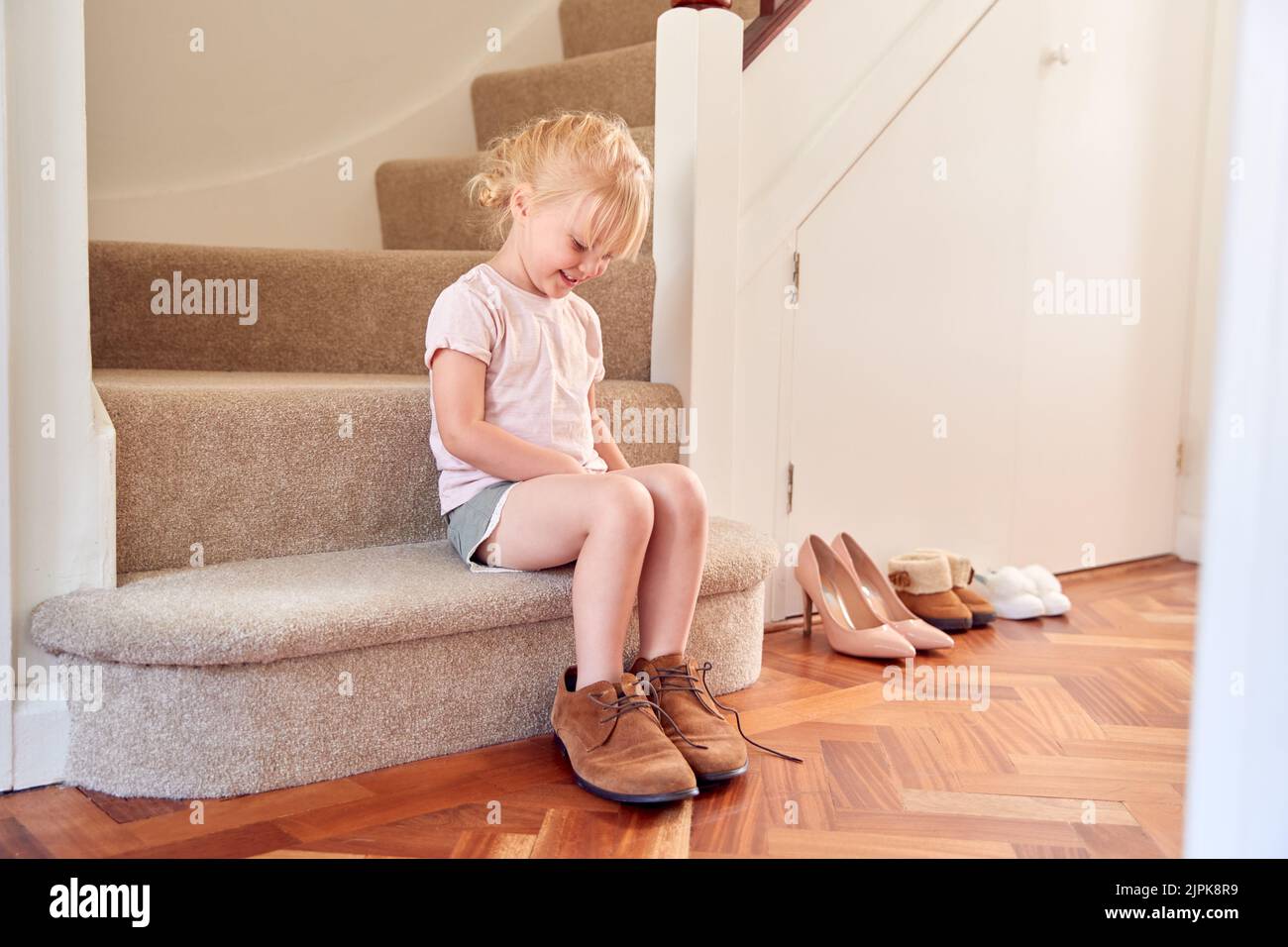 girl, playing, shoes, dress up, stairs, girls, play, dress shoes, dress