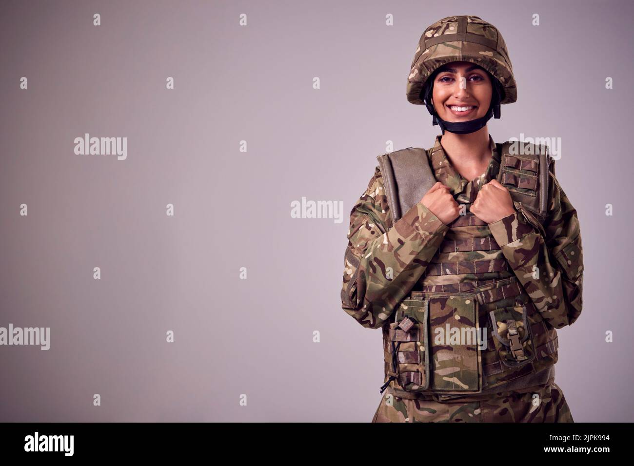 smiling, soldier, camouflage clothing, berufsporträt, smile, soldiers, troops Stock Photo