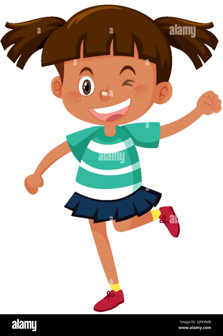Happy girl cartoon character illustration Stock Vector Image & Art - Alamy