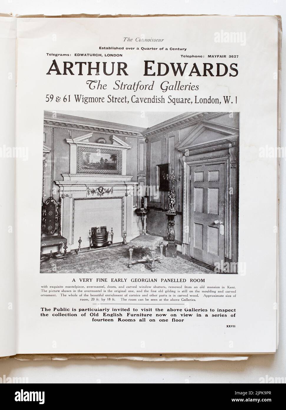 Advertising in The Connoisseur Antiques Magazine Stock Photo