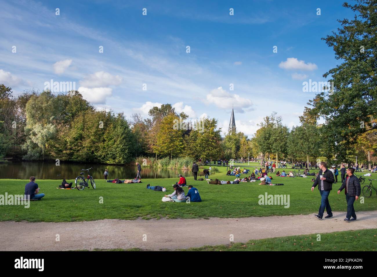 The Vondelpark, a public urban park of 47 hectares,Amsterdam, Netherlands. Stock Photo