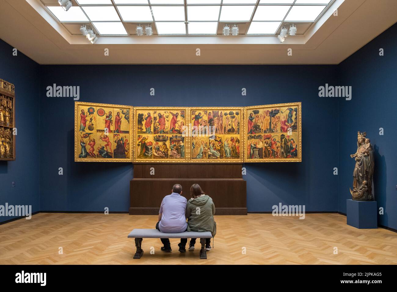 Grabow Altarpiece by Master Bertram (1379-83) in Hamburg Kunsthalle art museum, Hamburg, Germany Stock Photo