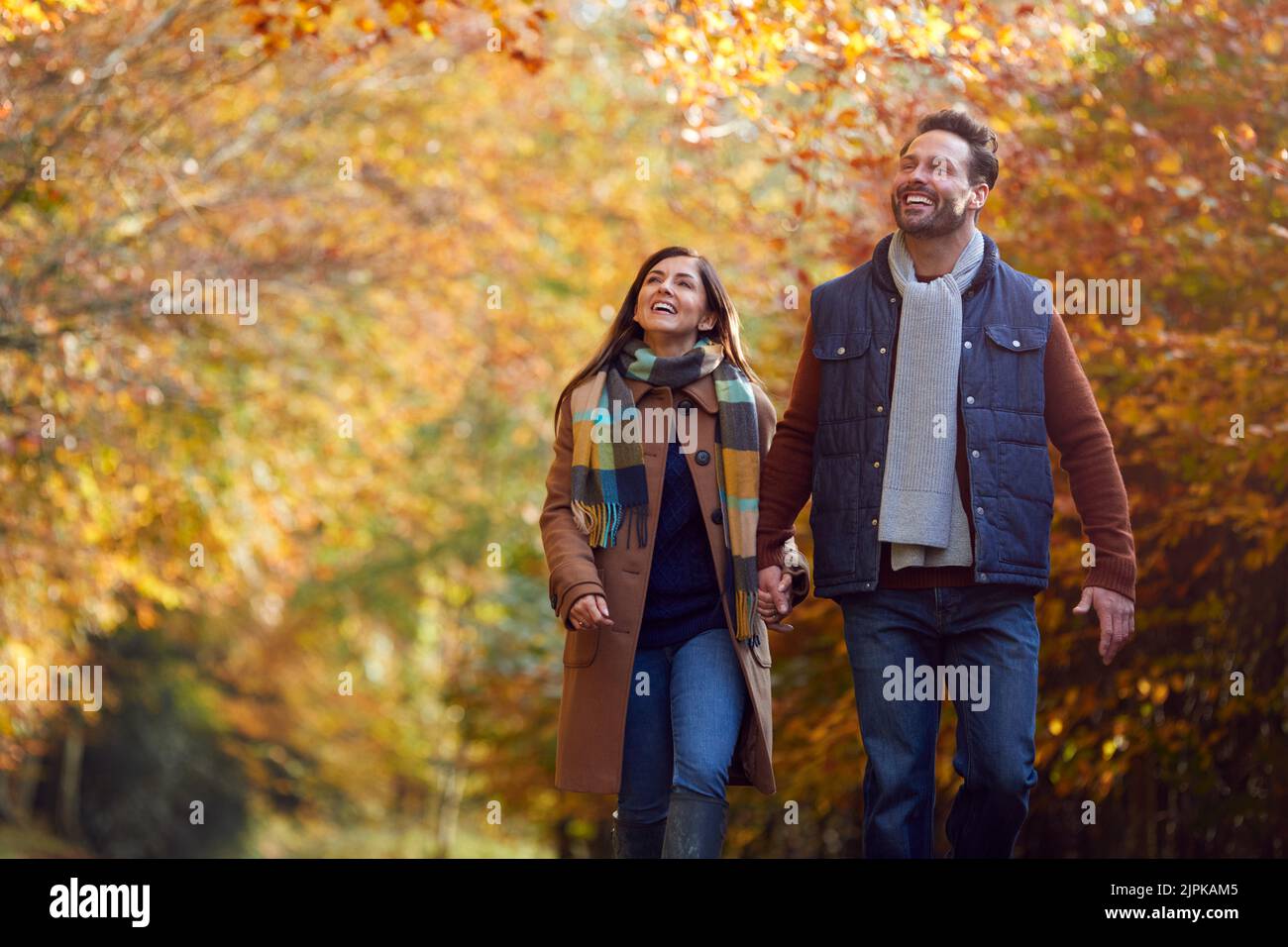 couple, happy, walk, pairs, happies, walks Stock Photo
