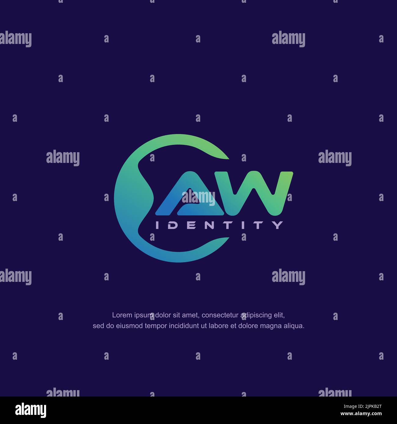 AW Initial letter circular line logo template vector with gradient ...