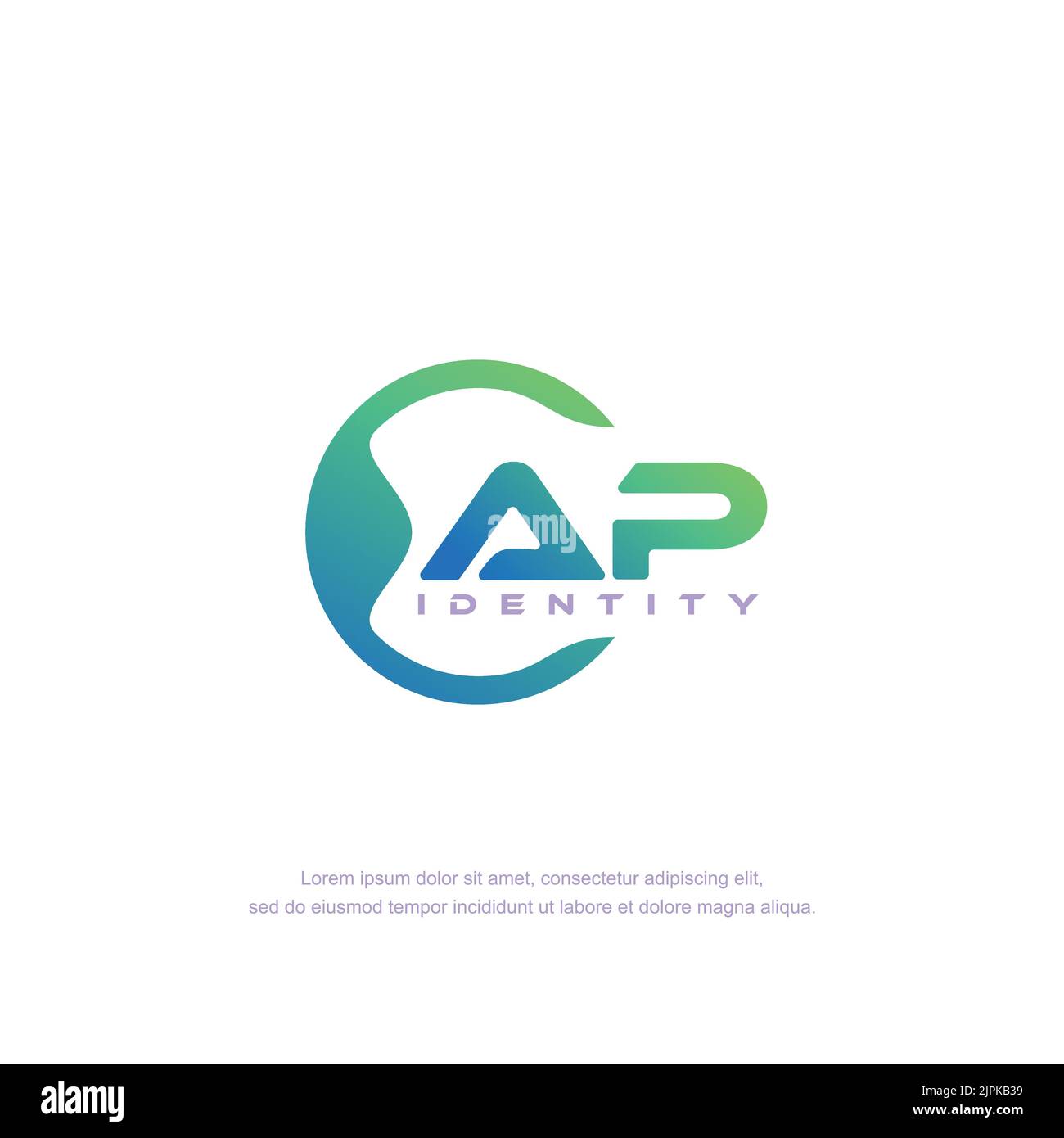 AP Initial letter circular line logo template vector with gradient color blend Stock Vector