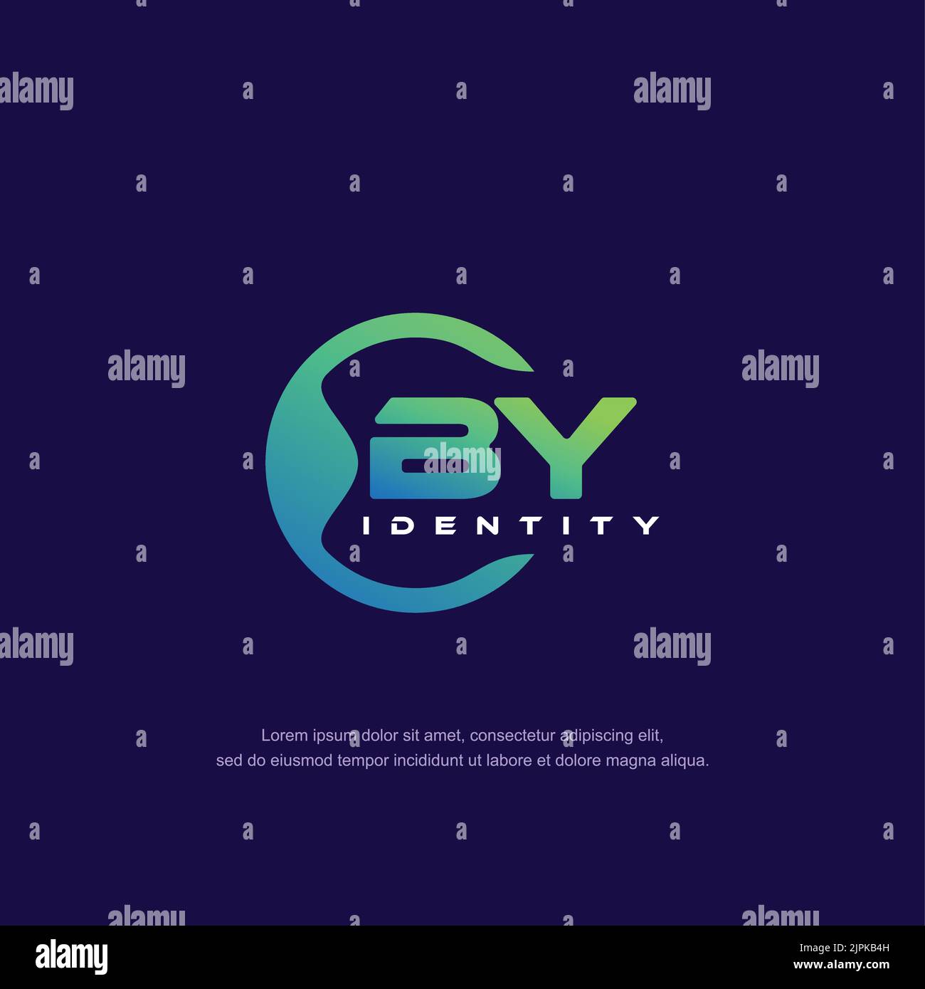 BY Initial letter circular line logo template vector with gradient ...