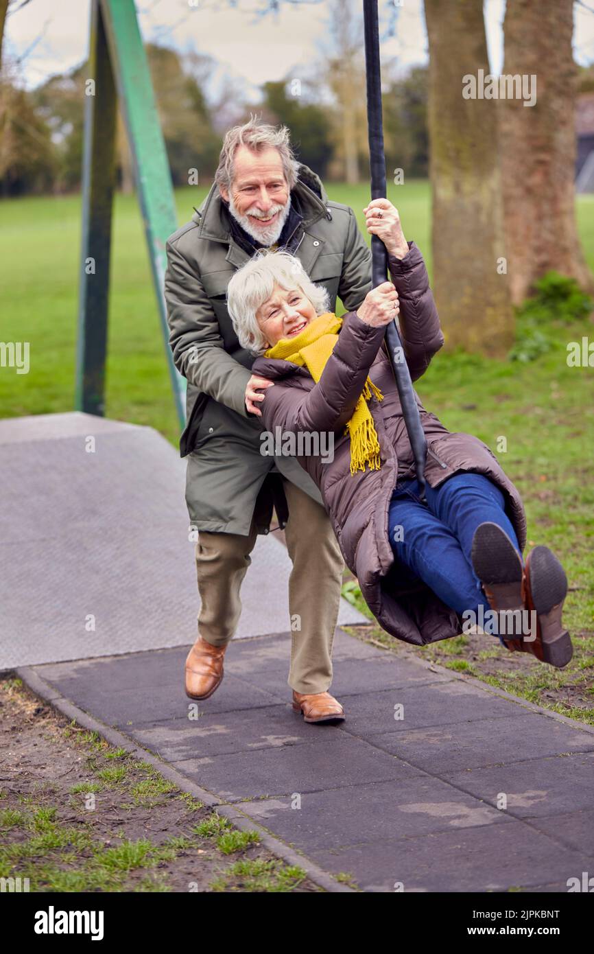 Happy Fun Playground Young At Heart Older Couple Happies Funs Playgrounds Young At