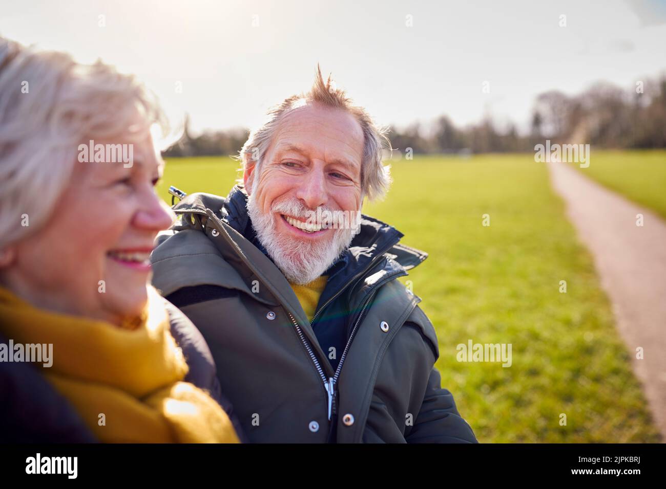 Happy smiling old woman walks hi-res stock photography and images - Alamy