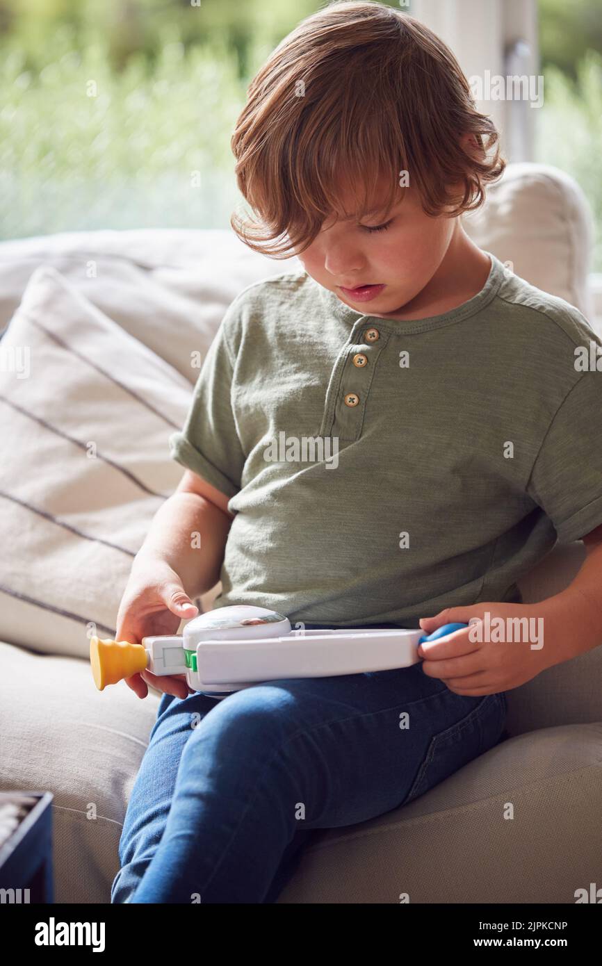 boy, using, toy, boys, toys Stock Photo Alamy