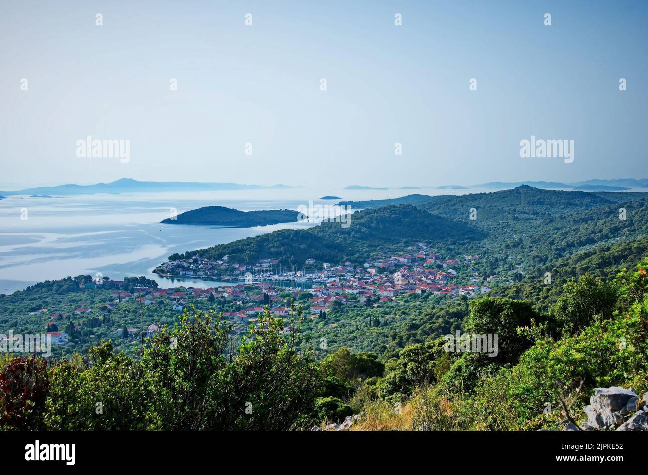 Townscape of Mediterranean town from the hill Stock Photo