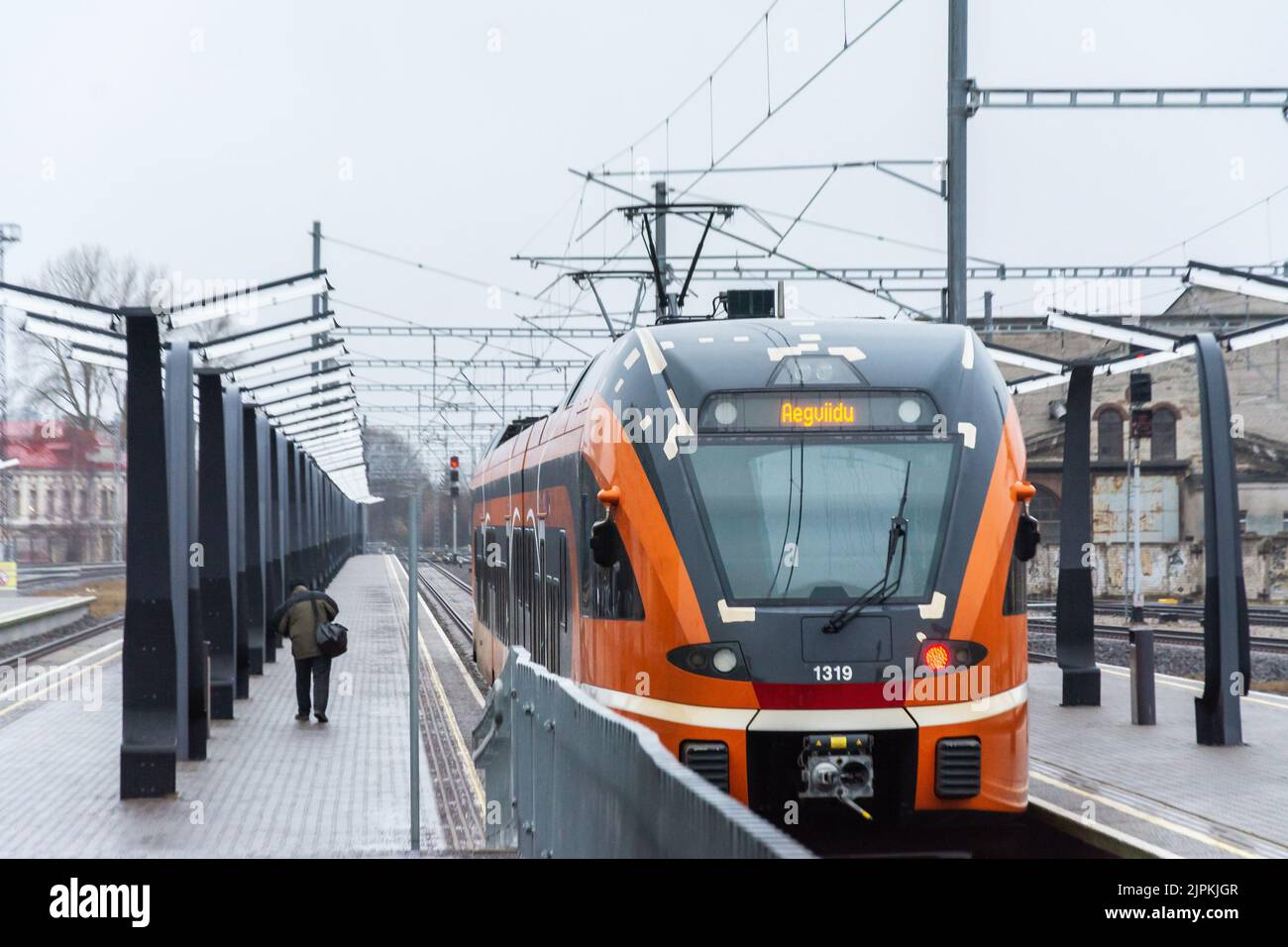 Train to Aegviidu at Balti jaam railway station in Tallinn Estonia Stock Photo