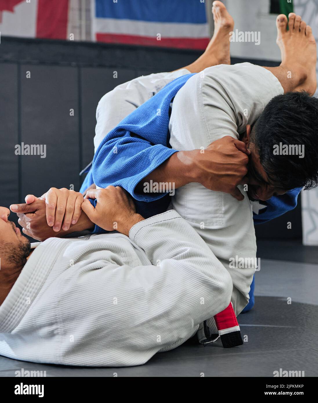 Fight, karate and martial arts teamwork in competition, challenge or