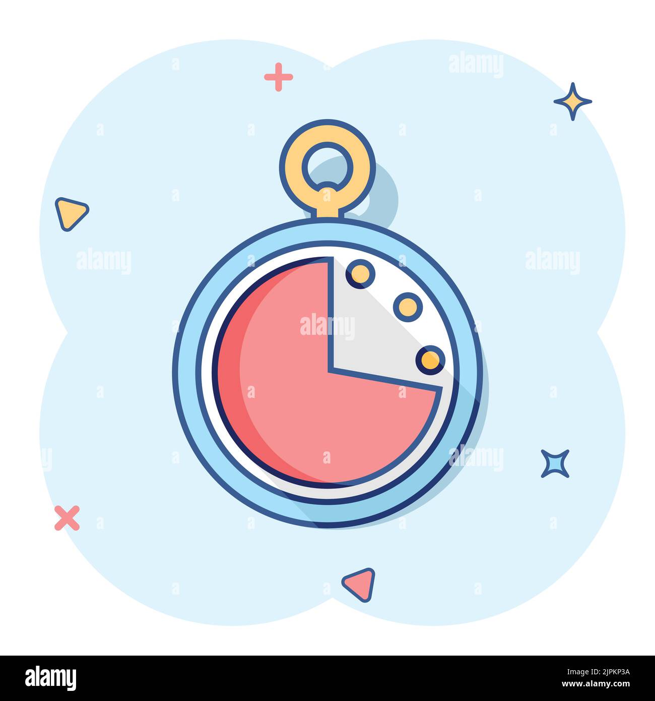 Vector cartoon clock timer icon in comic style. Watch sign illustration ...