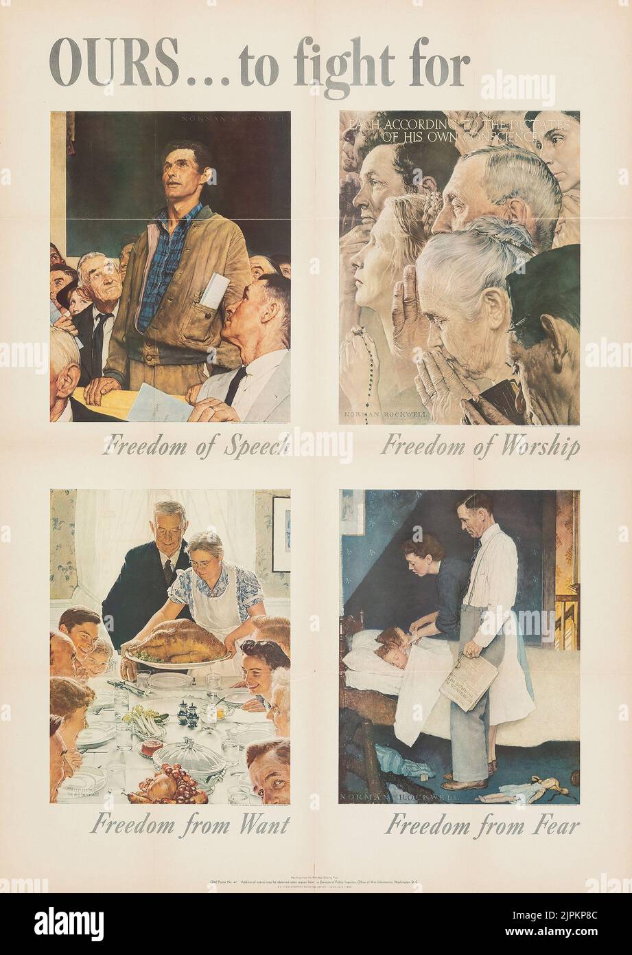 World War II Propaganda by Norman Rockwell (U.S. Government Printing Office, 1943) Stock Photo