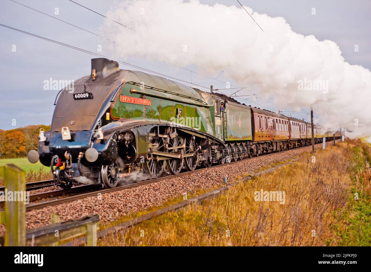 A4 Pacific no 60009 Union of South Africa at Bradbury, County Durham, England Stock Photo