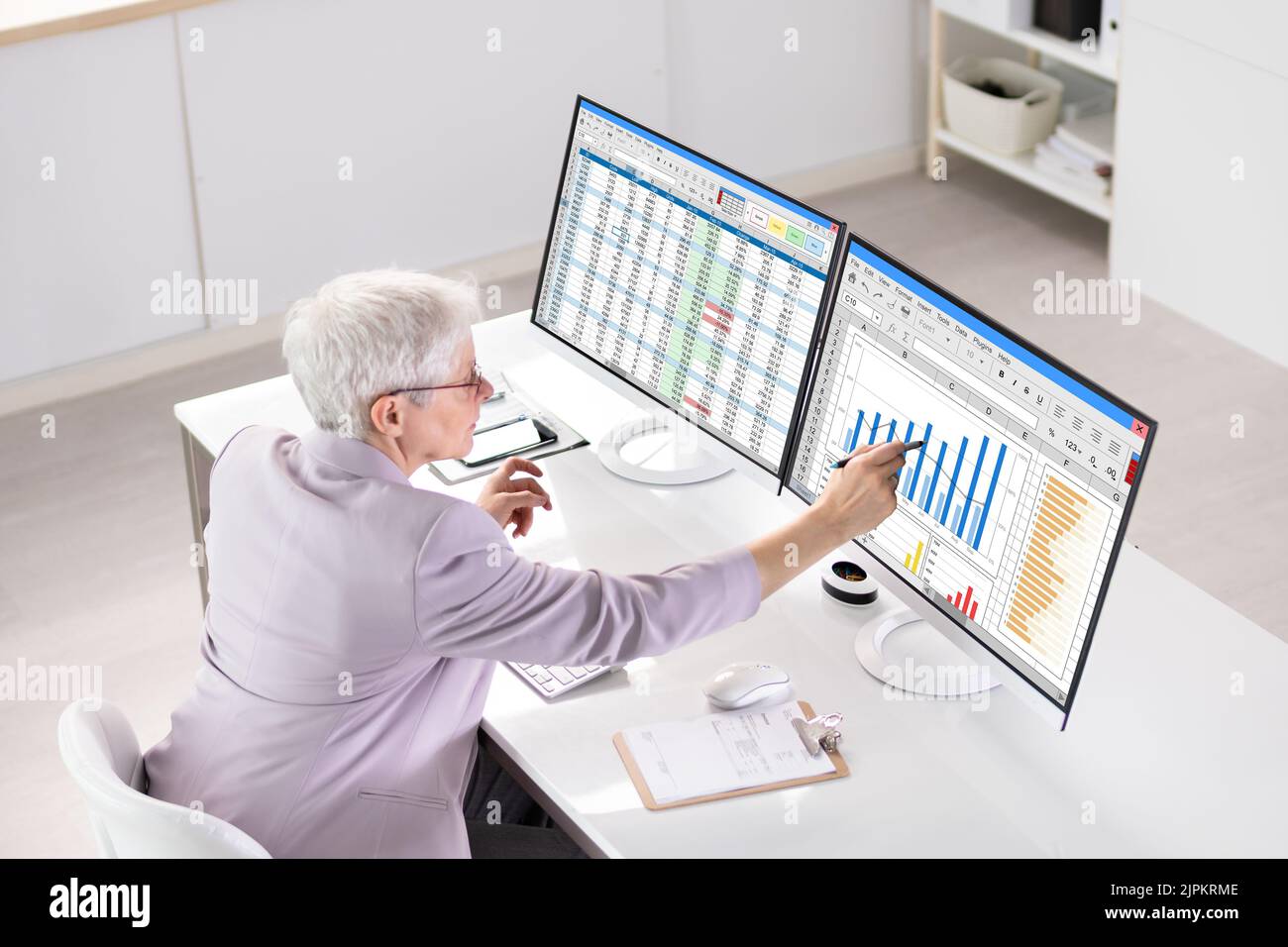 Professional Data Analyst And Medical Billing Coding Women Stock Photo