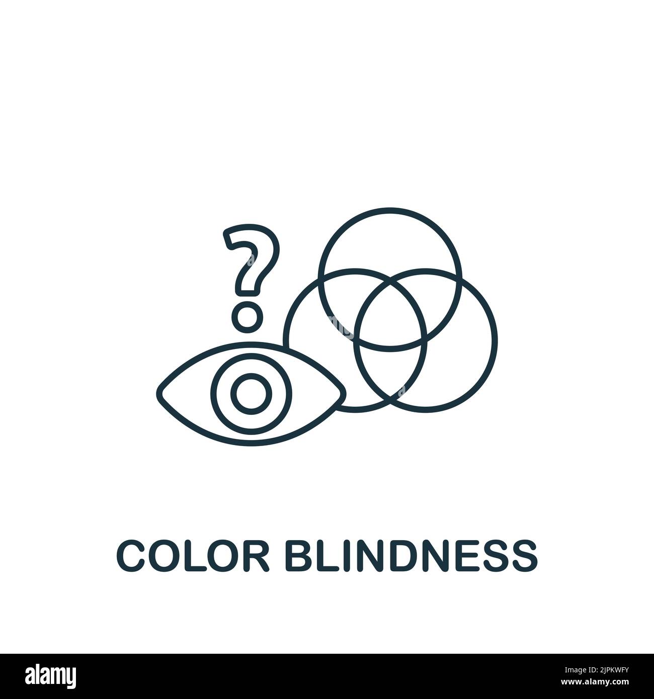 Color Blindness icon. Line simple icon for templates, web design and infographics Stock Vector