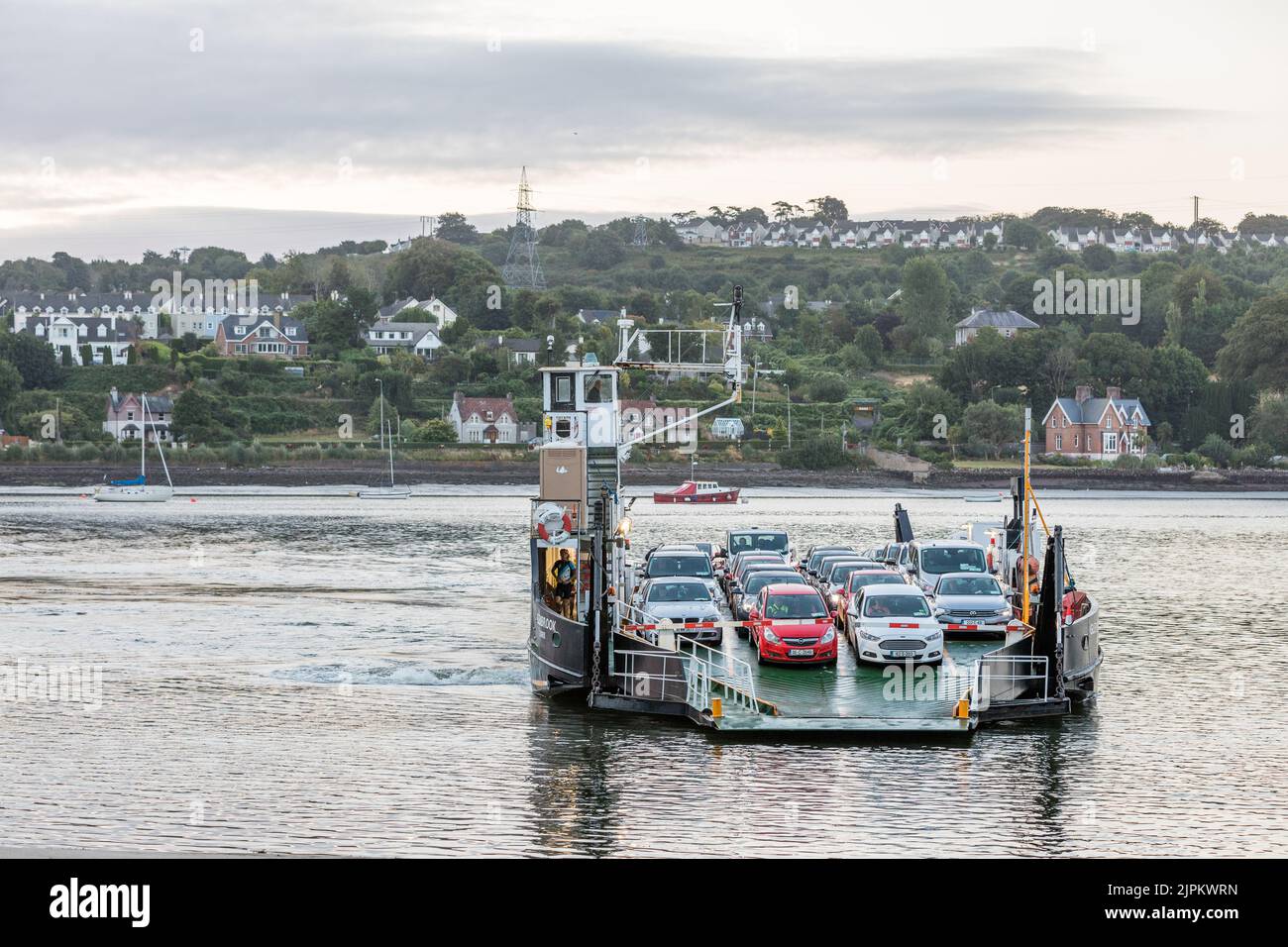 Rushbrooke, Cork, Ireland. 19th August, 2022. Cross River Ferry Glenbrook makes a dawn crossing from Rushbrooke, Co. Cork, Ireland.- Credit; David Creedon / Alamy Live News Stock Photo