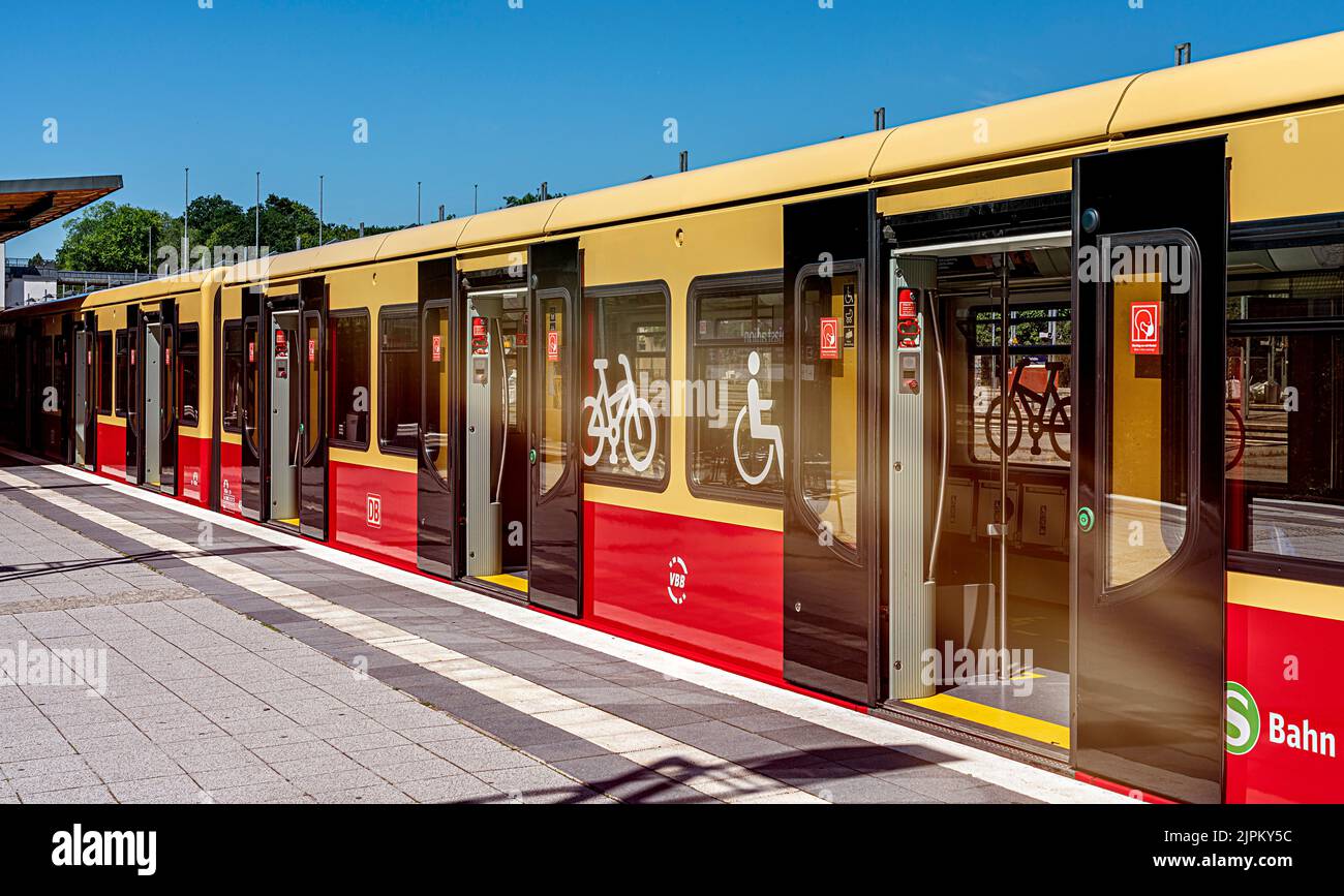 The S-Bahn At The Olympiastadion Station, Berlin, Germany Stock Photo