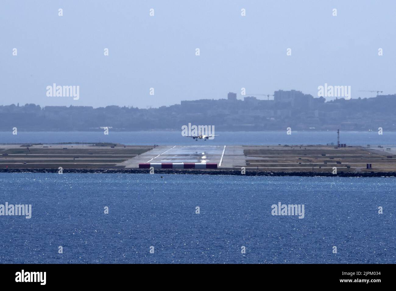Airplane Landing In Nice France Airport By The Sea Stock Photo Alamy Airplane landing in nice france airport by the sea stock photo alamy