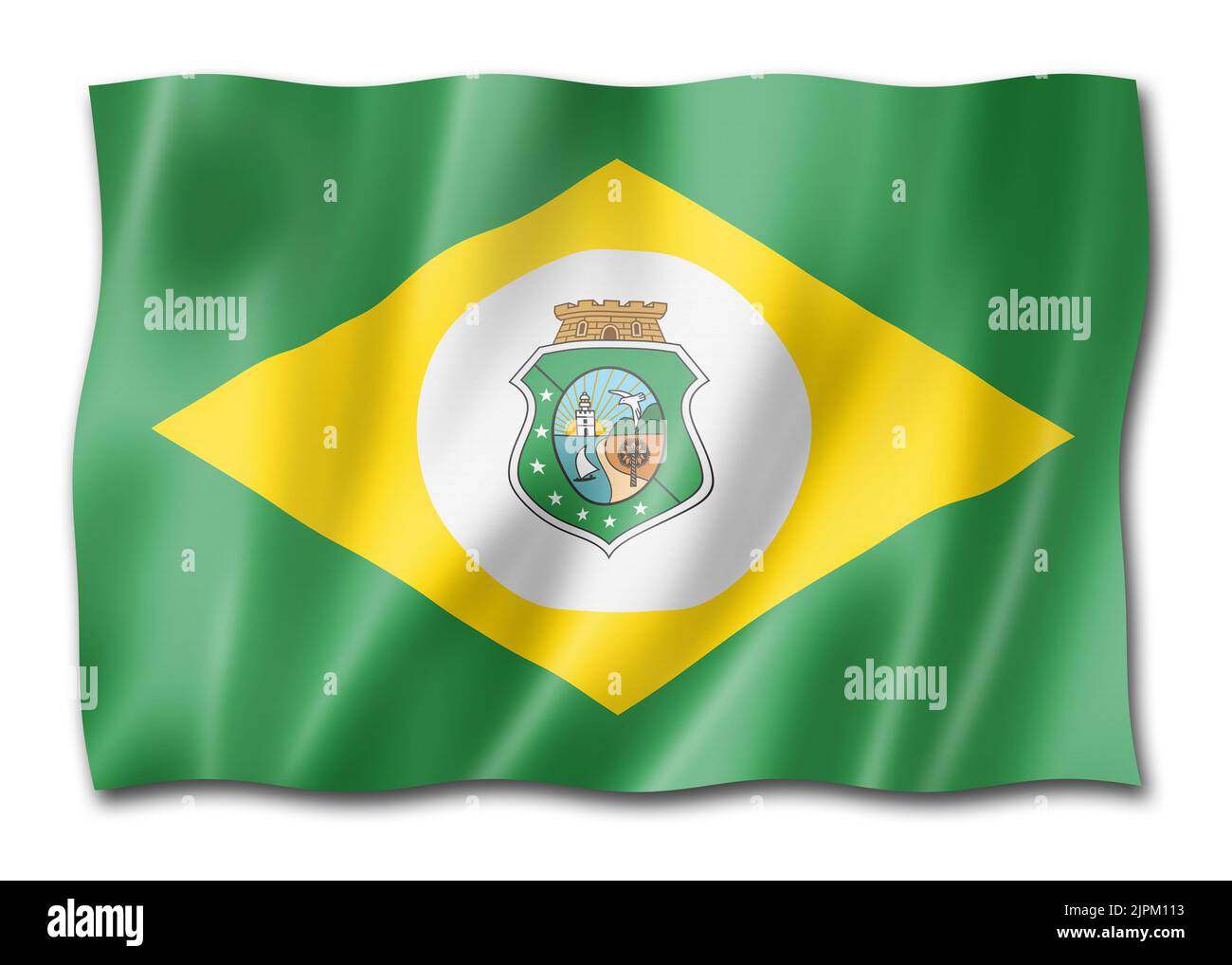 Ceara state flag, Brazil waving banner collection. 3D illustration Stock Photo
