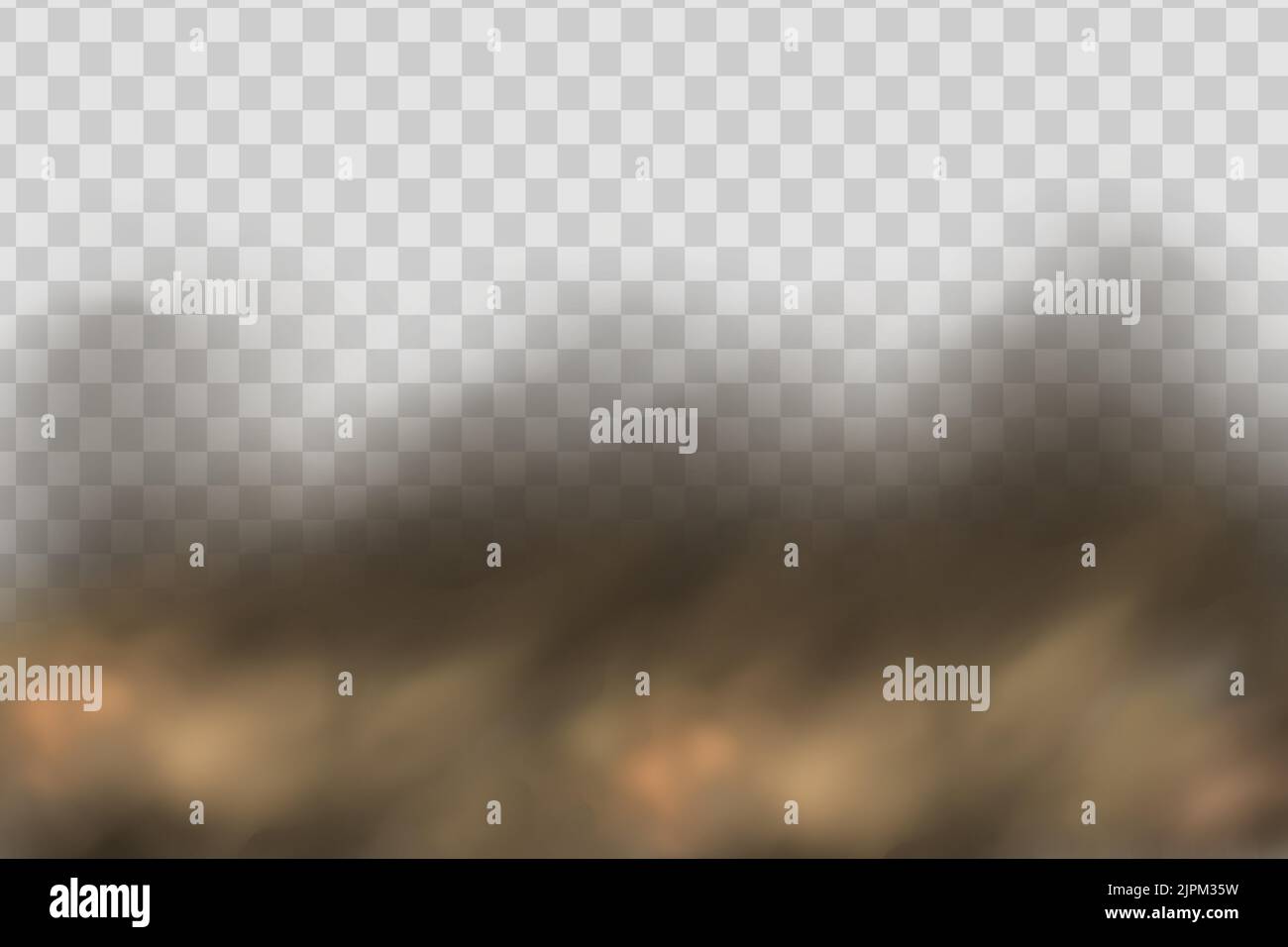 Trace on a dusty road or highway from a car.A cloud of brown dust and ...