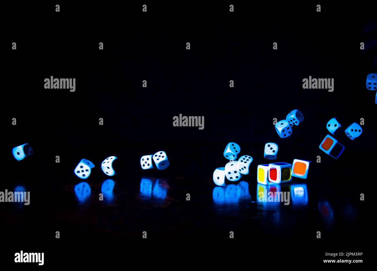 rolling dice with reflection Stock Photo Alamy