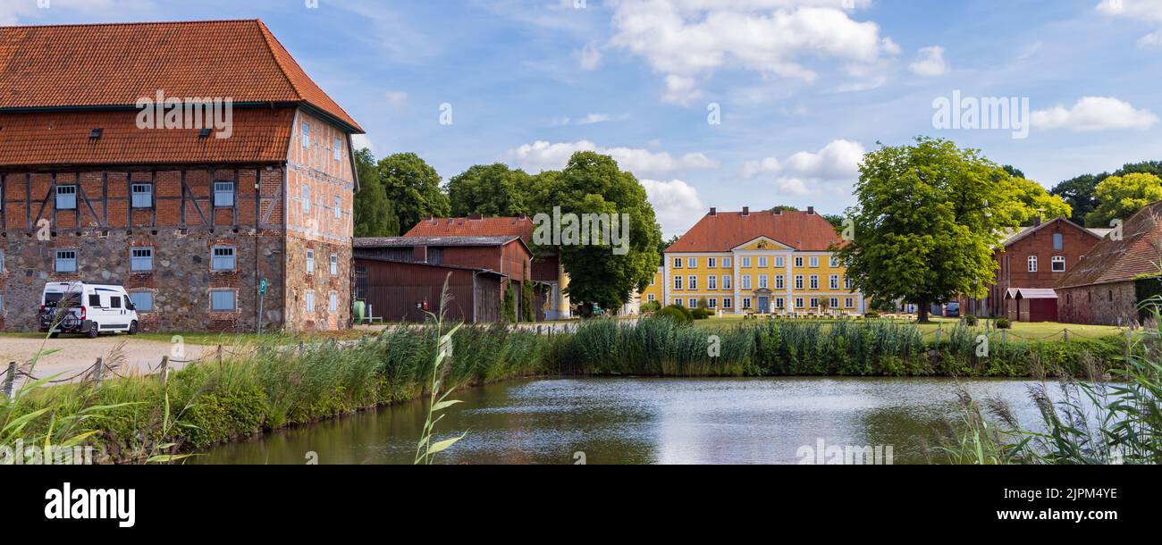 Gut Wotersen castle in Roseburg Schleswig-Holstein in Germany used as movie set for some German movies Stock Photo