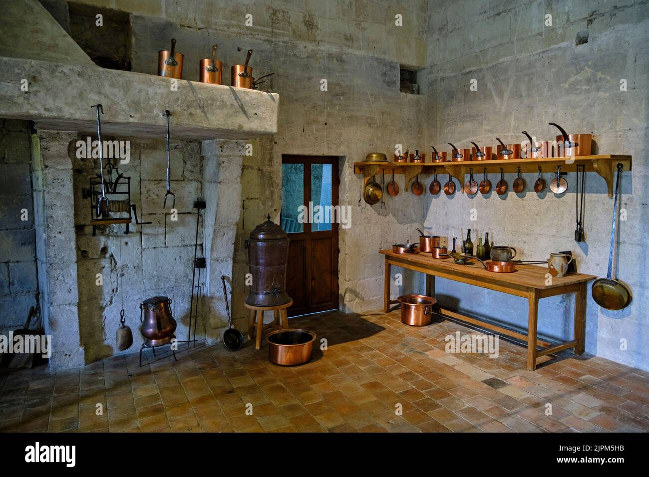France, Loir-et-Cher (41), Loire Valley listed as World Heritage by UNESCO, Chambord, Chambord castle, the kitchen Stock Photo