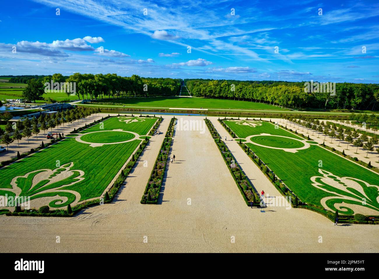 France, Loir-et-Cher (41), Loire Valley listed as World Heritage by UNESCO, Chambord, Chambord castle, French gardens Stock Photo