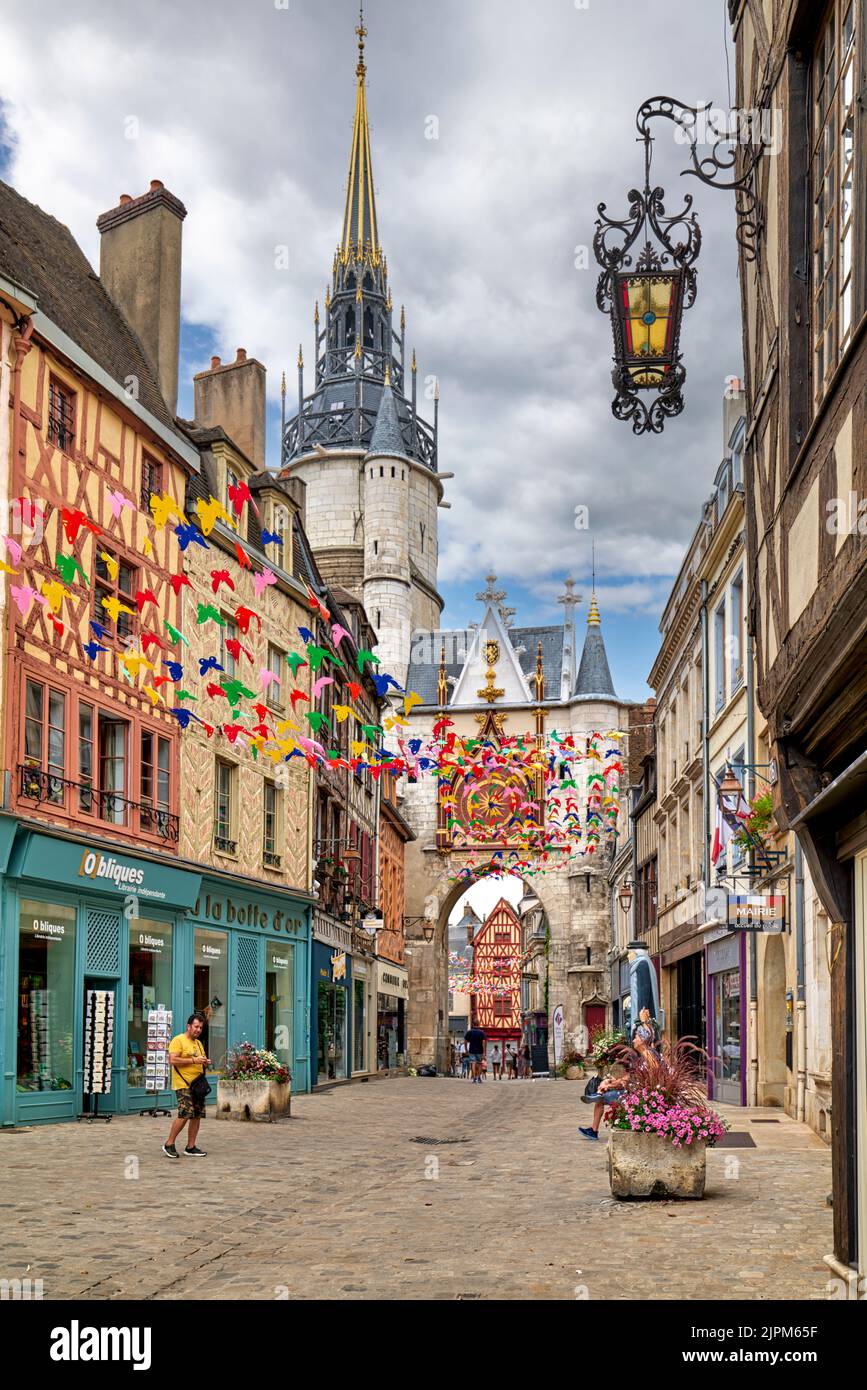 Auxerre Bourgogne France. The astronomical clock Stock Photo