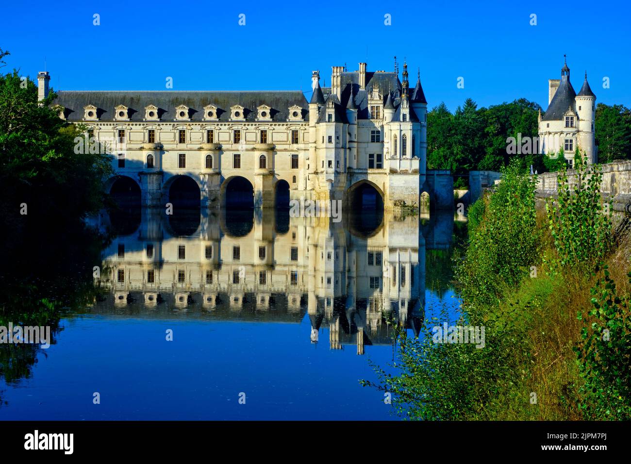 France, Indre et Loire, Chenonceaux, Château de Chenonceau listed as World Heritage by UNESCO, built from 1513 to 1521 in Renaissance style Stock Photo