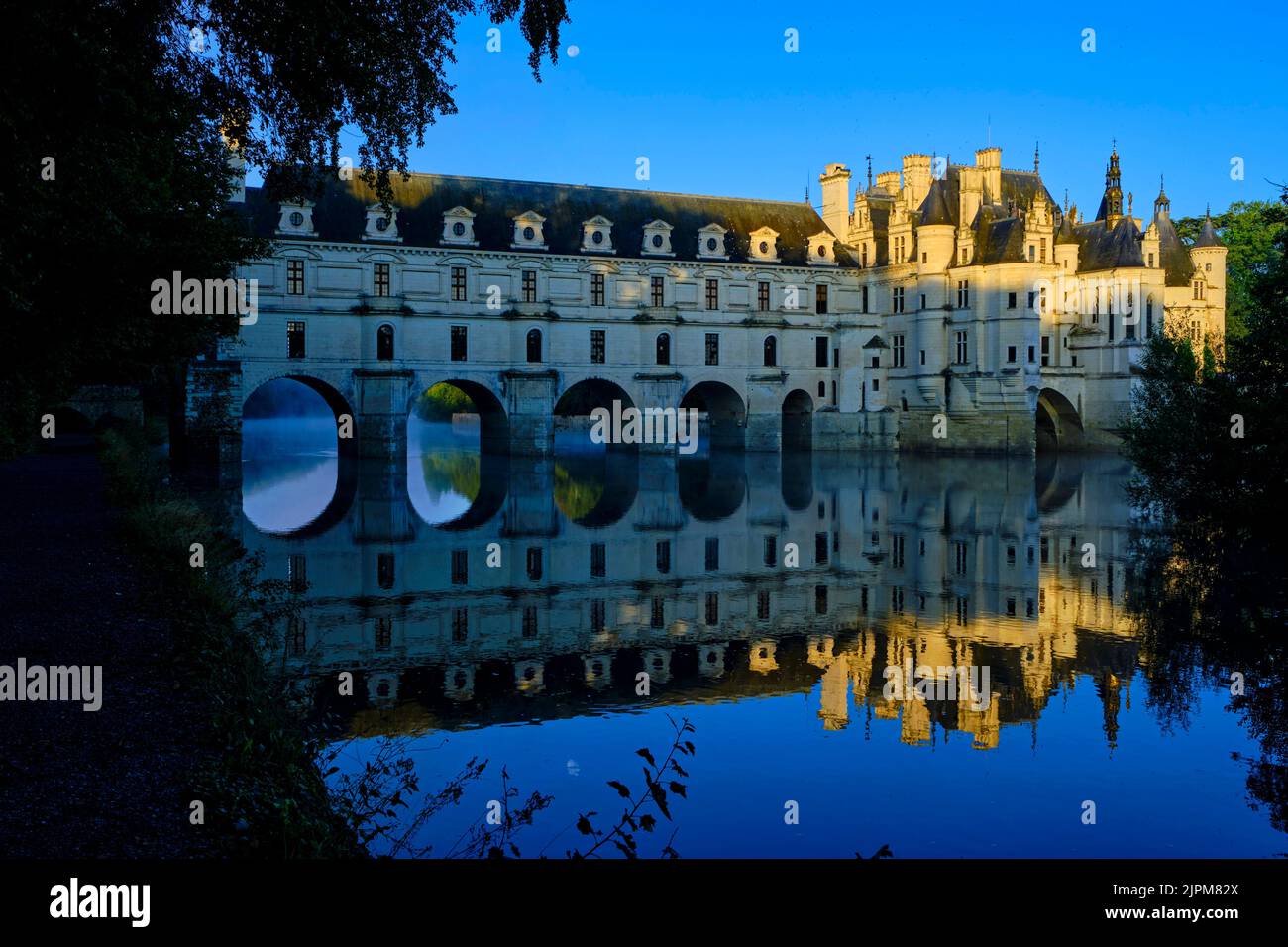 France, Indre et Loire, Chenonceaux, Château de Chenonceau listed as World Heritage by UNESCO, built from 1513 to 1521 in Renaissance style Stock Photo