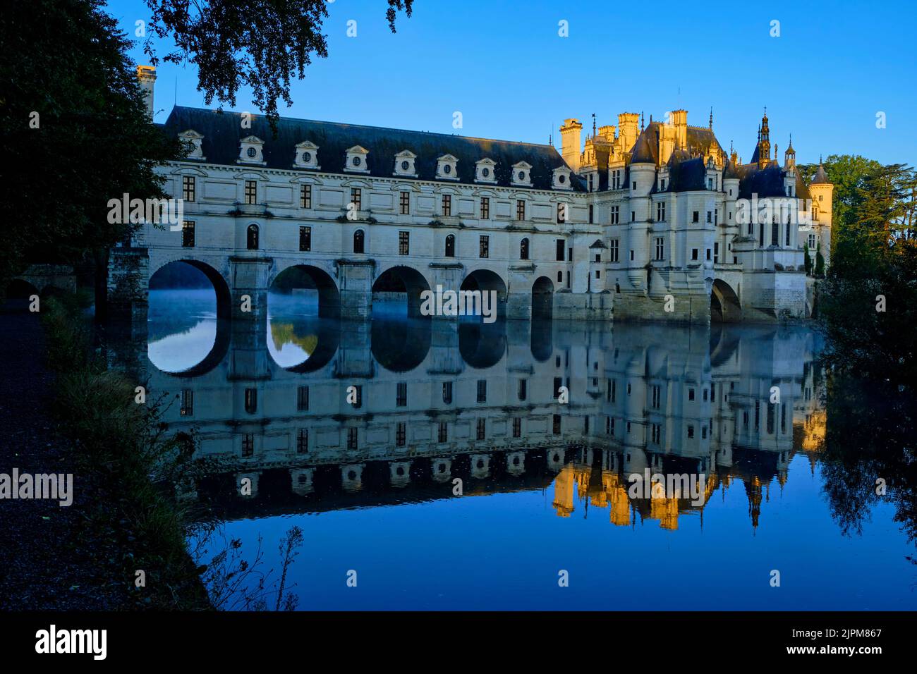 France, Indre et Loire, Chenonceaux, Château de Chenonceau listed as World Heritage by UNESCO, built from 1513 to 1521 in Renaissance style Stock Photo