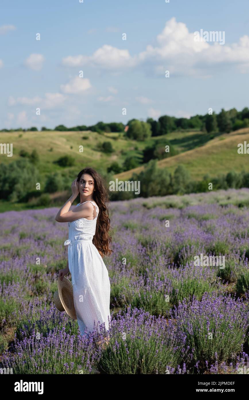Pretty woman in white dress hi-res stock photography and images - Alamy