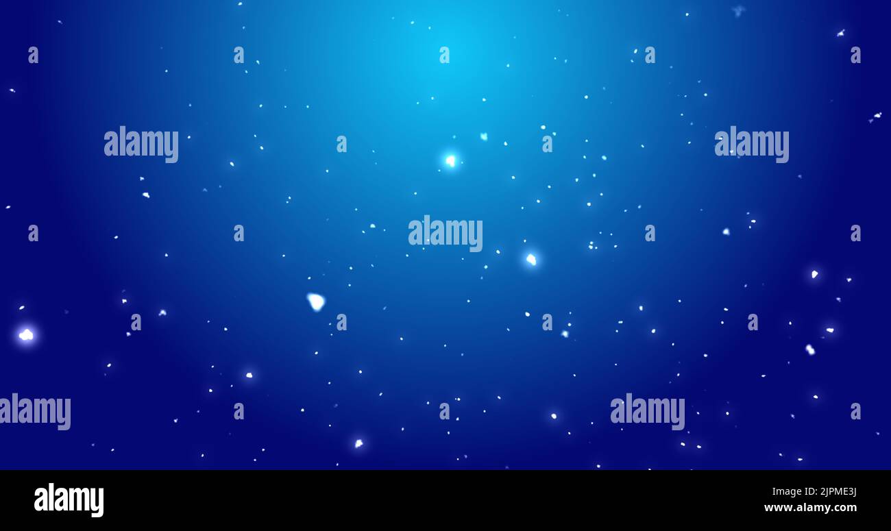 Image of snowflakes falling on blue background Stock Photo - Alamy