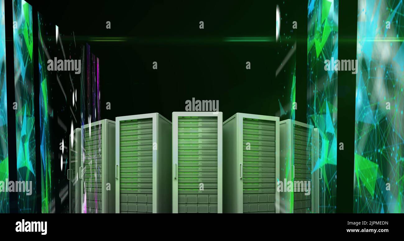 Plexus networks against server Stock Photo