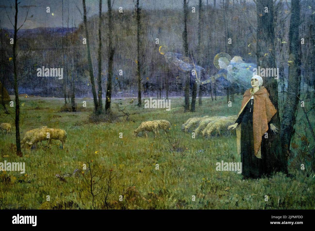 France, Loiret, Orleans, Beaux Art museum, Joan of Arc hearing voices,  Pierre Lagarde, 1891 Stock Photo - Alamy, image size:1300x956
