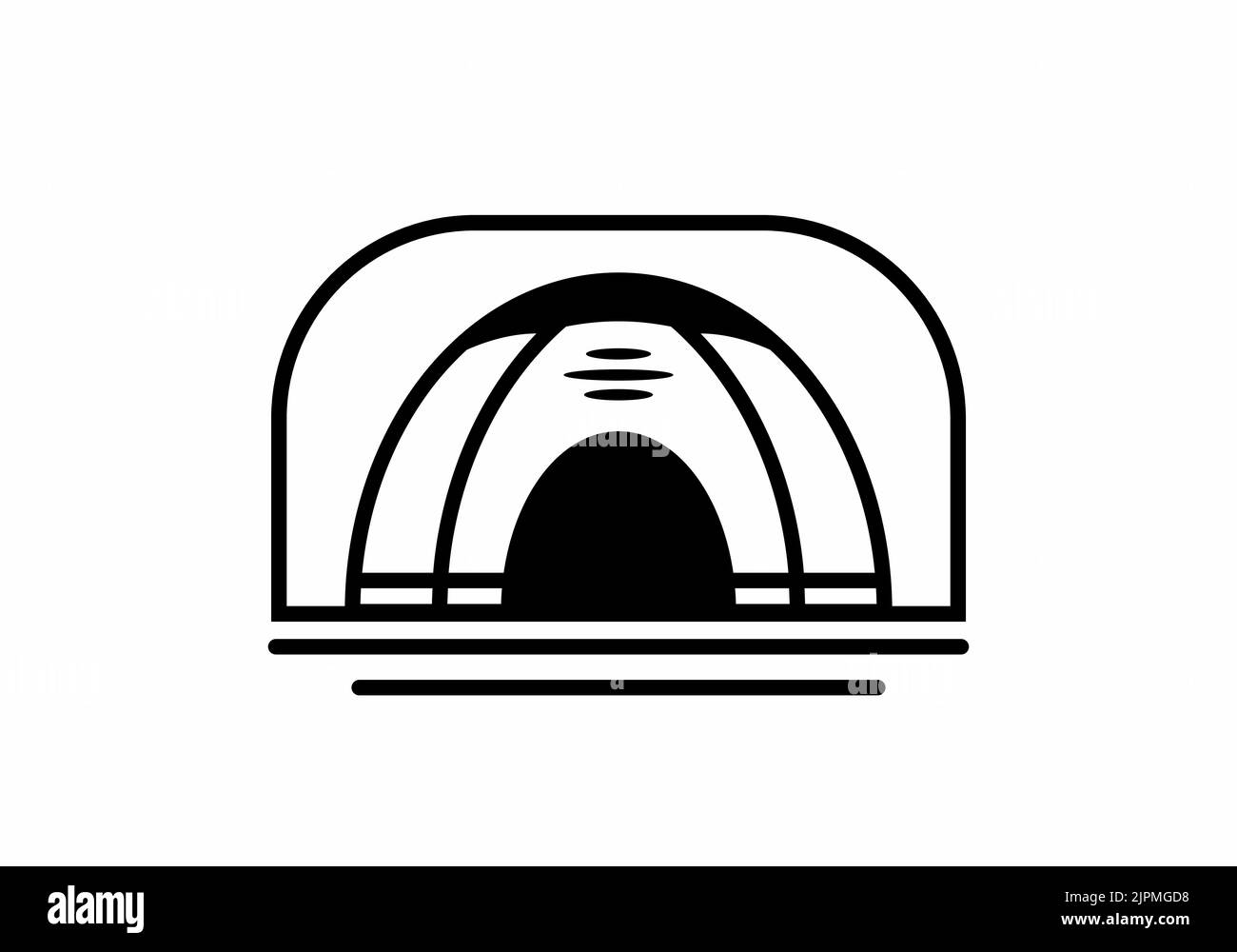 Dome tent for camping in monoline art illustration design Stock Vector ...