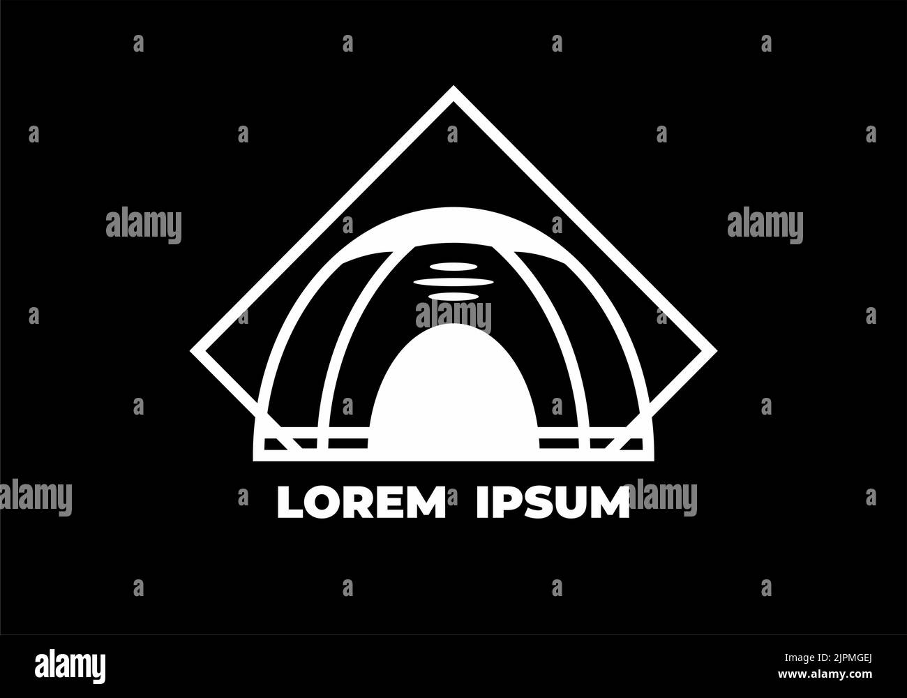 Dome tent for camping in monoline art illustration design Stock Vector ...