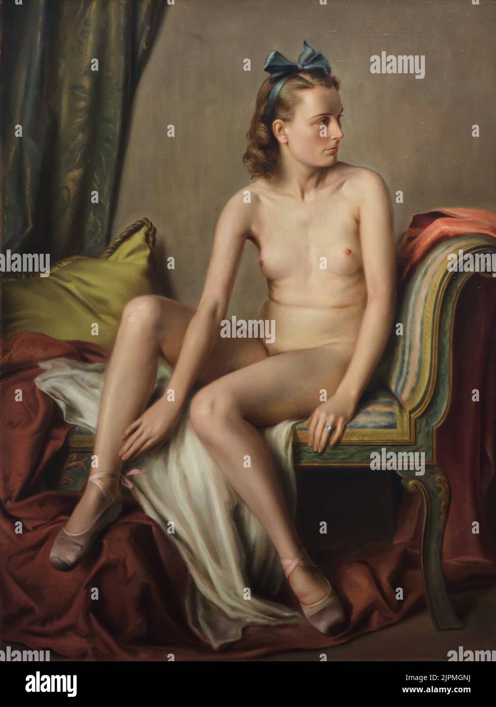 Painting 'Nude' by German painter Adolf Ziegler (1942) on disрlау in the Gеrmаnisсhе Nаtiоnаlmusеum (German Nаtiоnаl Museum) in Nürnbеrg, Germany. Stock Photo
