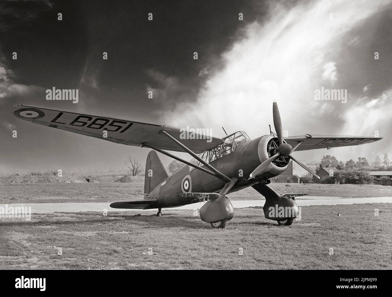 The Westland Lysander was a British army co-operation and liaison aircraft produced by Westland Aircraft that was used immediately before and during the Second World War. After becoming obsolete in the army co-operation role, the aircraft's short-field performance enabled clandestine missions using small, improvised airstrips behind enemy lines to place or recover agents, particularly in occupied France with the help of the French Resistance. Stock Photo