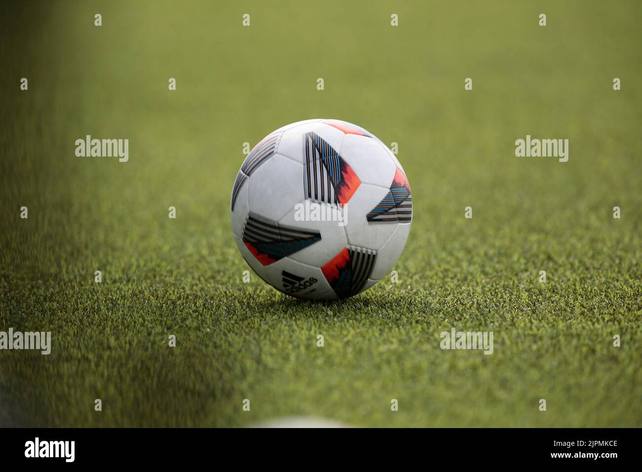 Match ball during the match Tallin Fc Flora and Fc qiryat of the first qualifying round of the Uefa Women’s Champions League on August 18, 2022 at Juventus Training Ground, Turin, Italy. Photo Nderim Kaceli Stock Photo