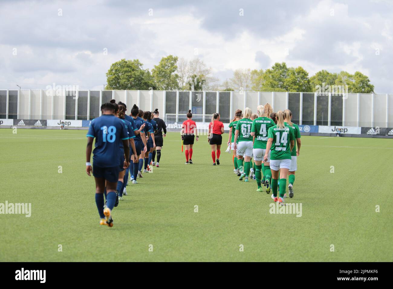 during the match Tallin Fc Flora and Fc qiryat of the first qualifying round of the Uefa Women’s Champions League on August 18, 2022 at Juventus Training Ground, Turin, Italy. Photo Nderim Kaceli Stock Photo