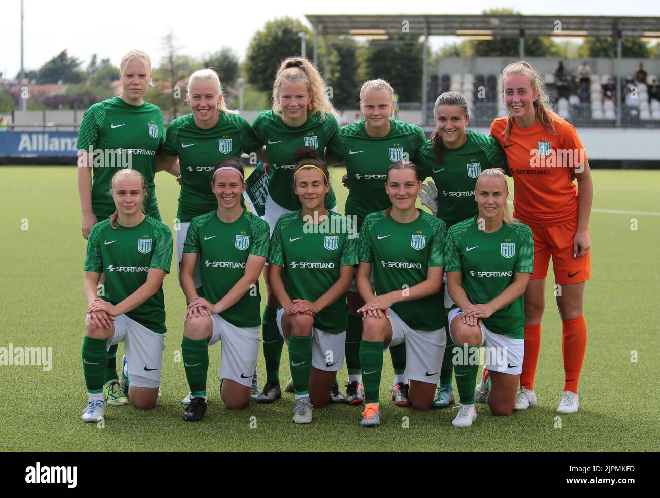 Vinovo, Italy. 18th Aug, 2022. Tallina Fc Flora team during the match Tallin Fc Flora and Fc qiryat of the first qualifying round of the Uefa Womenâ&#x80;&#x99;s Champions League on August 18, 2022 at Juventus Training Ground, Turin, Italy. Photo Nderim Kaceli Credit: Independent Photo Agency/Alamy Live News Stock Photo