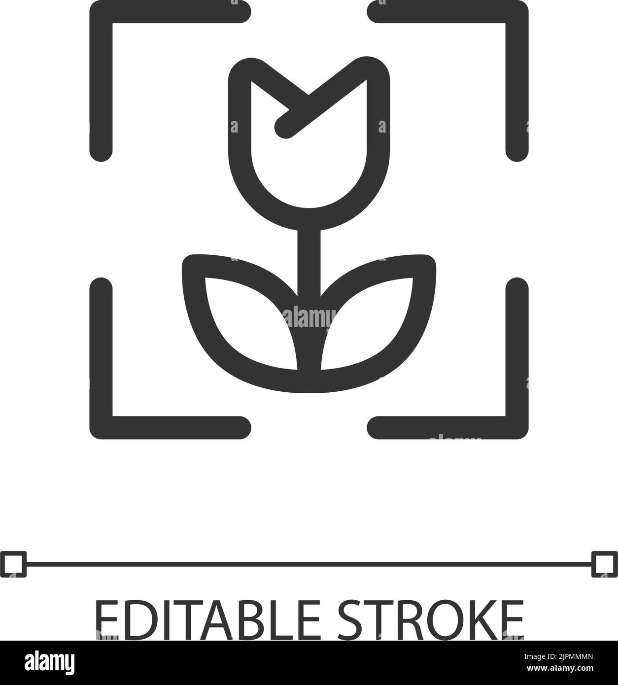 Macro photo mode pixel perfect linear ui icon Stock Vector